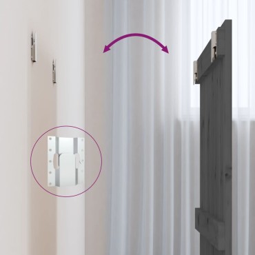 vidaXL Κεφαλάρι Τοίχου Γκρι 82,5x3x90cm από Μασίφ Ξύλο Πεύκου 1 τεμ.