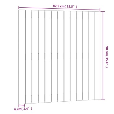 vidaXL Κεφαλάρι Τοίχου Γκρι 82,5x3x90cm από Μασίφ Ξύλο Πεύκου 1 τεμ.