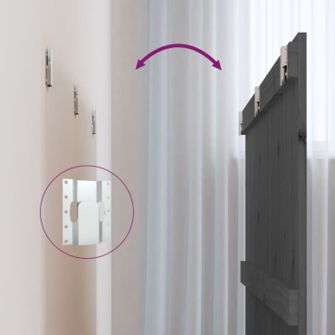 vidaXL Κεφαλάρι Τοίχου Γκρι 140x3x90cm από Μασίφ Ξύλο Πεύκου 1 τεμ.