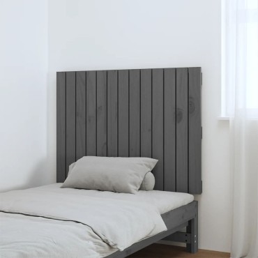 vidaXL Κεφαλάρι Τοίχου Γκρι 82,5x3x60cm από Μασίφ Ξύλο Πεύκου 1 τεμ.