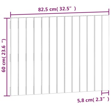 vidaXL Κεφαλάρι Τοίχου Γκρι 82,5x3x60cm από Μασίφ Ξύλο Πεύκου 1 τεμ.