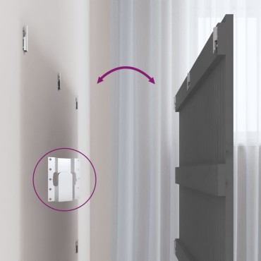 vidaXL Κεφαλάρι Τοίχου Γκρι 140x3x60cm από Μασίφ Ξύλο Πεύκου 1 τεμ.