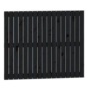vidaXL Κεφαλάρι Τοίχου Μαύρο 108x3x90cm από Μασίφ Ξύλο Πεύκου 1 τεμ.