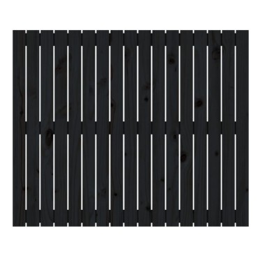 vidaXL Κεφαλάρι Τοίχου Μαύρο 108x3x90cm από Μασίφ Ξύλο Πεύκου 1 τεμ.