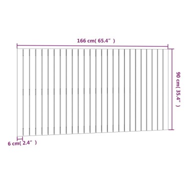 vidaXL Κεφαλάρι Επιτοίχιο 166x3x90cm από Μασίφ Ξύλο Πεύκου 1 τεμ.