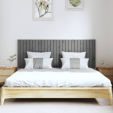 vidaXL Κεφαλάρι Τοίχου Γκρι 166x3x60cm από Μασίφ Ξύλο Πεύκου 1 τεμ.