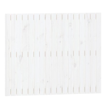 vidaXL Κεφαλάρι Τοίχου Λευκό 108x3x90cm από Μασίφ Ξύλο Πεύκου 1 τεμ.