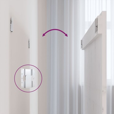 vidaXL Κεφαλάρι Τοίχου Λευκό 108x3x90cm από Μασίφ Ξύλο Πεύκου 1 τεμ.