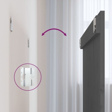 vidaXL Κεφαλάρι Τοίχου Γκρι 108x3x90cm από Μασίφ Ξύλο Πεύκου 1 τεμ.