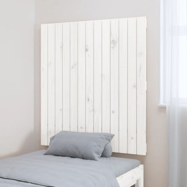 vidaXL Κεφαλάρι Τοίχου Λευκό 82,5x3x90cm από Μασίφ Ξύλο Πεύκου 1 τεμ.