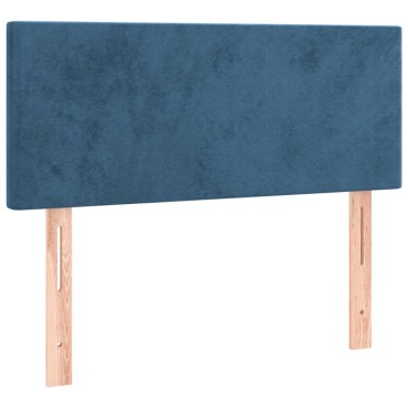 vidaXL Κρεβάτι Boxspring με Στρώμα Σκούρο Μπλε 90x190 εκ. Βελούδινο