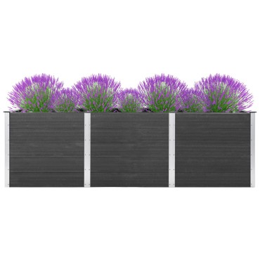 vidaXL Ζαρντινιέρα Κήπου Υπερυψωμένη Γκρι 300 x 50 x 91 εκ. από WPC