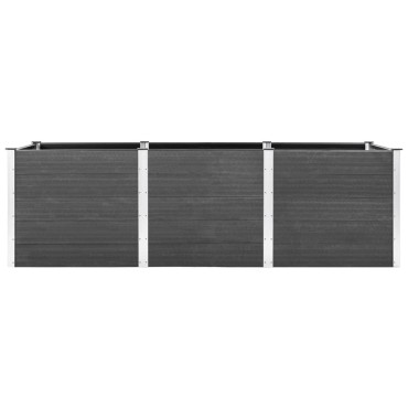vidaXL Ζαρντινιέρα Κήπου Υπερυψωμένη Γκρι 300 x 50 x 91 εκ. από WPC