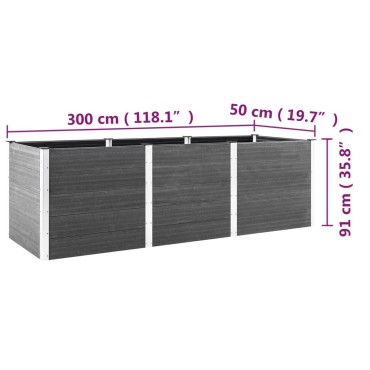 vidaXL Ζαρντινιέρα Κήπου Υπερυψωμένη Γκρι 300 x 50 x 91 εκ. από WPC