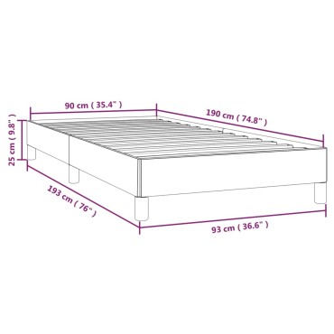 vidaXL Πλαίσιο Κρεβατιού Μαύρο 90x190cm Βελούδινο 1 τεμ. - Μονό