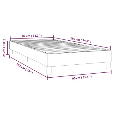 vidaXL Πλαίσιο Κρεβατιού Μαύρο 90x190cm Βελούδινο 1 τεμ. - Μονό