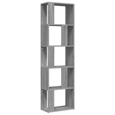 vidaXL Βιβλιοθήκη Γκρι Sonoma 45x24x160cm από Επεξεργασμένο Ξύλο 1 τεμ.