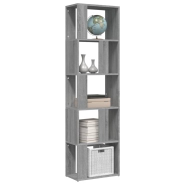 vidaXL Βιβλιοθήκη Γκρι Sonoma 45x24x160cm από Επεξεργασμένο Ξύλο 1 τεμ.