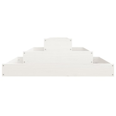 vidaXL Ζαρντινιέρα Λευκή 80 x 80 x 27 εκ. από Μασίφ Ξύλο Πεύκου