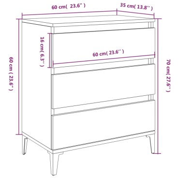 vidaXL Ντουλάπι Γυαλιστερό Λευκό 60x35x70cm από Επεξεργασμένο Ξύλο 1 τεμ.