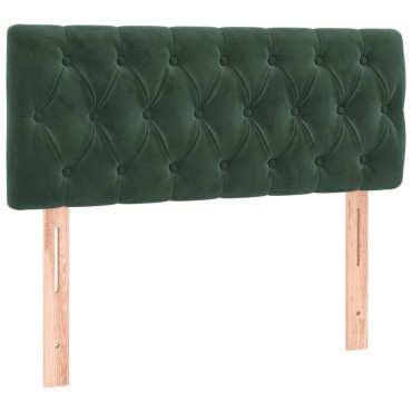 vidaXL Κρεβάτι Boxspring με Στρώμα Σκούρο Πράσινο 90x190 εκ. Βελούδινο