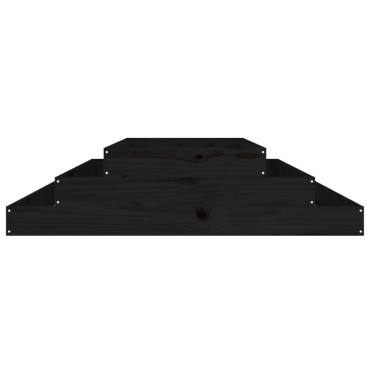 vidaXL Ζαρντινιέρα Μαύρη 110 x 110 x 27 εκ. από Μασίφ Ξύλο Πεύκου