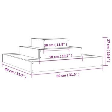 vidaXL Ζαρντινιέρα Λευκή 80 x 80 x 27 εκ. από Μασίφ Ξύλο Πεύκου