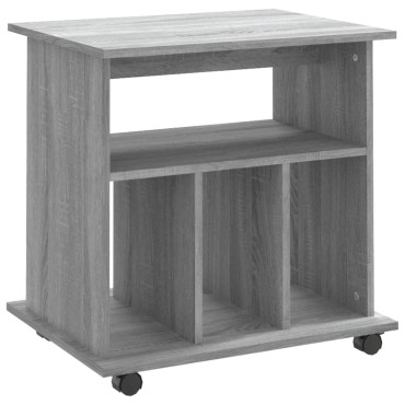 vidaXL Ντουλάπι Με Ροδάκια Γκρι Sonoma 60x45x60cm Επεξεργασμένο Ξύλο 1 τεμ.