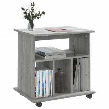 vidaXL Ντουλάπι Με Ροδάκια Γκρι Sonoma 60x45x60cm Επεξεργασμένο Ξύλο 1 τεμ.