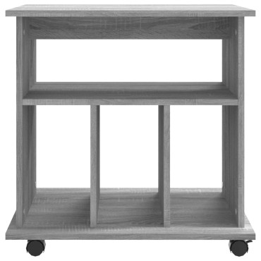 vidaXL Ντουλάπι Με Ροδάκια Γκρι Sonoma 60x45x60cm Επεξεργασμένο Ξύλο 1 τεμ.