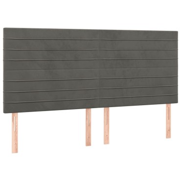 vidaXL Κρεβάτι Boxspring με Στρώμα Σκούρο Γκρι 180x200 εκ. Βελούδινο