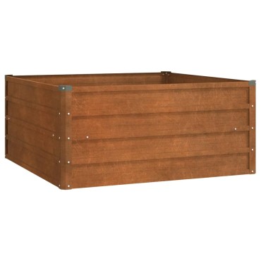 vidaXL Ζαρντινιέρα Σκουριασμένο 100x100x45 εκ. Ατσάλι Σκληρυθέν Αέρα