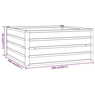 vidaXL Ζαρντινιέρα Σκουριασμένο 100x100x45 εκ. Ατσάλι Σκληρυθέν Αέρα