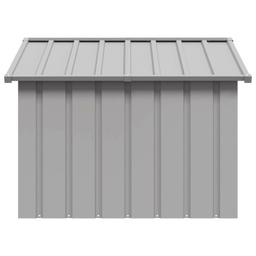 vidaXL Σπιτάκι Σκύλου Γκρι 116,5x103x81,5 εκ. Γαλβανισμένο Χάλυβα