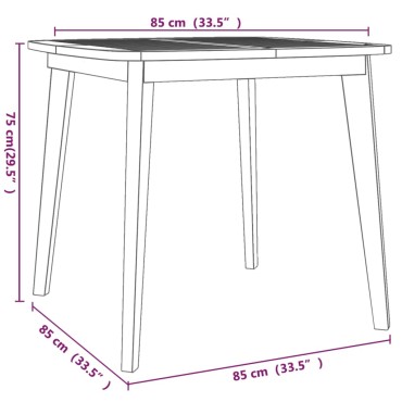 vidaXL Τραπέζι Κήπου 85x85x75cm από Μασίφ Ξύλο Ακακίας 1 τεμ.