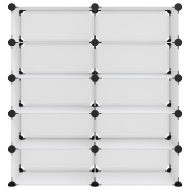 vidaXL Παπουτσοθήκη Διαφανής 84x32x88,5cm από Πολυπροπυλένιο