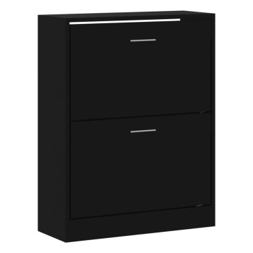 vidaXL Παπουτσοθήκη Μαύρη 63x24x81cm από Επεξεργασμένο Ξύλο