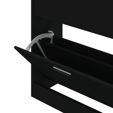 vidaXL Παπουτσοθήκη Μαύρη 63x24x81cm από Επεξεργασμένο Ξύλο