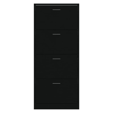 vidaXL Παπουτσοθήκη Μαύρη 63x24x147cm από Επεξεργασμένο Ξύλο