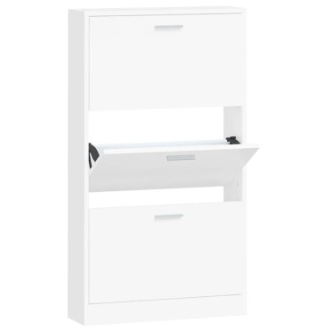 vidaXL Παπουτσοθήκη Λευκή 59x17x108cm από Επεξεργασμένο Ξύλο