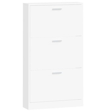 vidaXL Παπουτσοθήκη Λευκή 59x17x108cm από Επεξεργασμένο Ξύλο