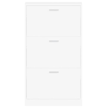 vidaXL Παπουτσοθήκη Λευκή 59x17x108cm από Επεξεργασμένο Ξύλο