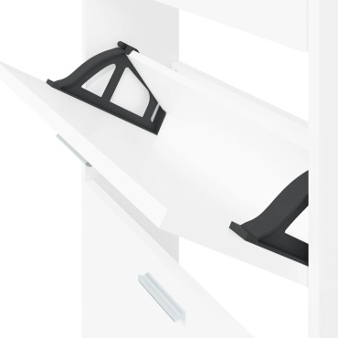 vidaXL Παπουτσοθήκη Λευκή 59x17x108cm από Επεξεργασμένο Ξύλο