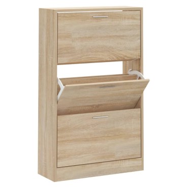vidaXL Παπουτσοθήκη Sonoma Δρυς 63x24x103cm από Επεξεργασμένο Ξύλο