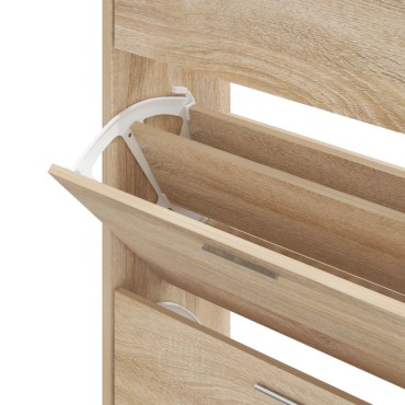 vidaXL Παπουτσοθήκη Sonoma Δρυς 63x24x103cm από Επεξεργασμένο Ξύλο