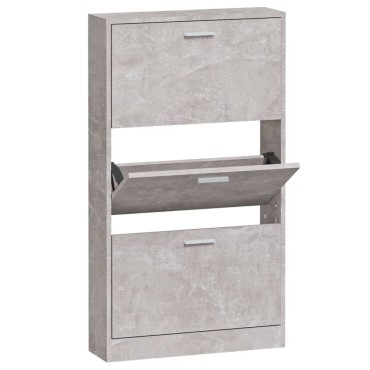 vidaXL Παπουτσοθήκη Γκρι Σκυροδέματος 59x17x108cm Επεξεργασμένο Ξύλο