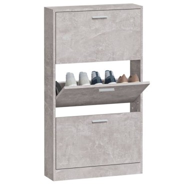 vidaXL Παπουτσοθήκη Γκρι Σκυροδέματος 59x17x108cm Επεξεργασμένο Ξύλο