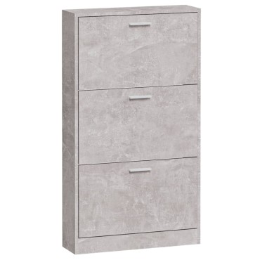 vidaXL Παπουτσοθήκη Γκρι Σκυροδέματος 59x17x108cm Επεξεργασμένο Ξύλο