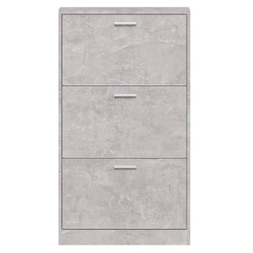 vidaXL Παπουτσοθήκη Γκρι Σκυροδέματος 59x17x108cm Επεξεργασμένο Ξύλο