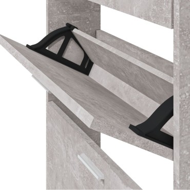 vidaXL Παπουτσοθήκη Γκρι Σκυροδέματος 59x17x108cm Επεξεργασμένο Ξύλο